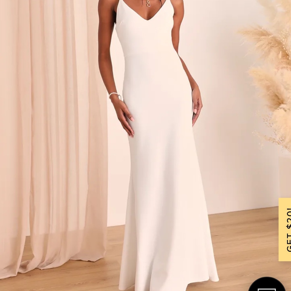Lulu's Infinite Glory White Maxi Dress